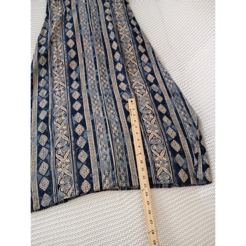 Marks & Spencer Vintage Maxi Dress Blue Paisley Boho Effortless Sleeveless M - Picture 8 of 16